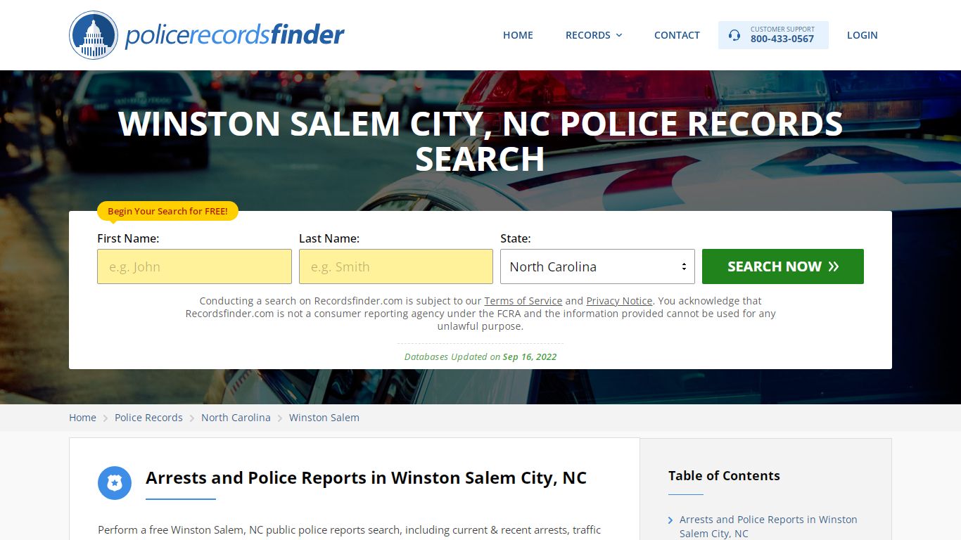 WINSTON SALEM CITY, NC POLICE RECORDS SEARCH - RecordsFinder